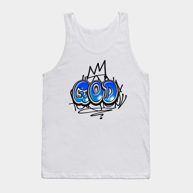 God Christian Quote Graffit Style Tank Top by Mister Graffiti